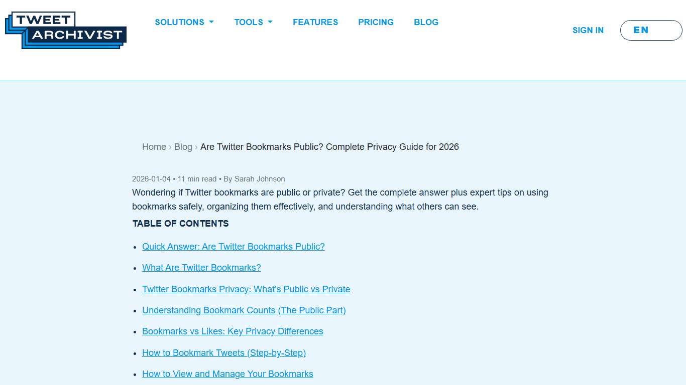 Are Twitter Bookmarks Public? Complete Privacy Guide for 2026 - Tweet Archivist